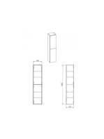 Arezzo design álló szekrény 2 ajtóval matt fekete színben 40 cm AR-167733