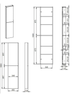 Arezzo design univerzális állószekrény 40x180 cm, canela tölgy AR-167977