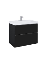 Arezzo design Monterey 80 alsószekrény szifonkivágással, 2 fiókkal, matt fekete AR-168106