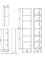 Arezzo design univerzális állószekrény 40x180 cm, matt fehér AR-168316