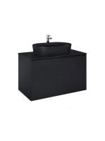 Arezzo design Malibu matt fekete alsószekrény 1+1 fiók, 90 cm AR-168387