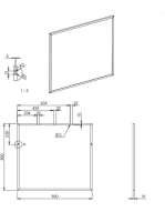 Arezzo design keretes tükör 90x80 cm, fekete AR-168410