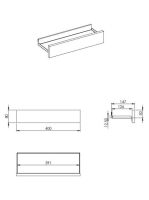 Arezzo design univerzális polc 40 cm, matt szürke AR-168452