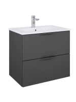 Arezzo design Etna 2 fiókos szekrény mosdóval 60x38,4 grafit fogantyúk, matt antracit AR-168486