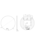 Arezzo design LED okos tükör 100 cm beépített órával és hőmérővel, párátlanító funkcióval AR-3054