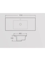 Arezzo design Medford beépíthető mosdó 80x46 AR-3080C