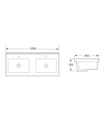 Arezzo design Lowell dupla mosdótál - lefolyó AR-3120