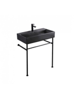 Arezzo design Midland mosdótál fémlábbal - lefolyó, fekete AR-382B