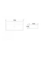 Arezzo design Midland mosdótál fémlábbal - lefolyó, fekete AR-382B