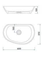 Arezzo design Maryland öntött márvány mosdó 60x37 cm, csaplyuk nélkül AR-615