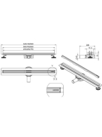 Arezzo design 800 mm, keskeny rozsdamentes acél folyóka AR-800K