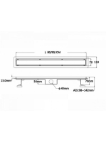 Arezzo design 2in1 800 mm-es rozsdamentes acél folyóka, matt fekete AR-800MBD