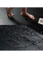 Arezzo design SOLIDSoft zuhanytálca 80x80 cm, lefolyóval, fekete AR-8080B