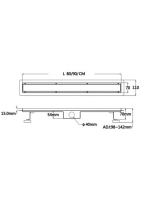 Arezzo design 2in1 900 mm rozsdamentes acél folyóka AR-900D