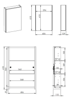 Arezzo design Basic tükrös szekrény 40 cm, 1 ajtóval AR-904651