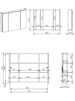 Arezzo design Basic tükrös szekrény 80 cm, 3 ajtóval AR-904654