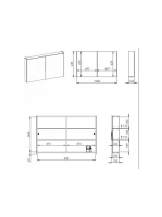Arezzo design Medium tükrös szekrény 100 cm, Technobox-al, 2 ajtóval AR-904659