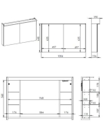 Arezzo design Premium tükrös szekrény 100 cm, Technobox+LED világítás, 2 ajtóval AR-904665