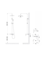 Arezzo design Rockfield zuhanyrendszer, fekete AR-9905BL