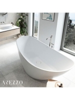 Arezzo design Maryland öntött márvány szabadon álló kád 170x80 cm, fehér AR-Maryland170