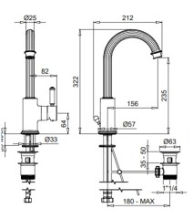 Bugnatesa Athena 8513 - mosdócsaptelep leeresztővel