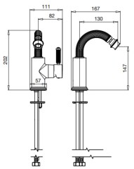Bugnatesa Athena 8523 - bidet csaptelep leeresztővel