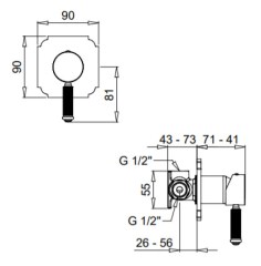 Bugnatesa Athena 8530 - fal alatti zuhanycsaptelep