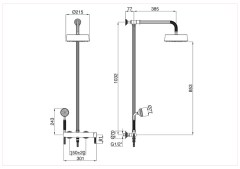 Bugnatesa Athena 8542 - esőztető rendszer fej- és kézizuhannyal