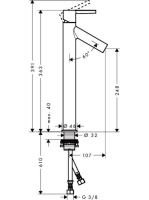 Axor Starck mosdócsaptelep mosdótálhoz 250 mm 10103000