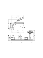 Axor Urquiola 4-lyukú épített peremre szerelhető csaptelep 11445000