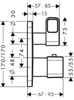 Axor Urquiola termosztát színkészlet szelepekkel 11733000