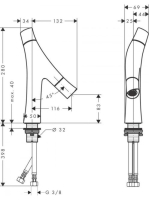 Axor Starck Organic kétkaros mosdócsaptelep 280mm 12011000