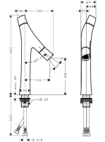 Axor Starck Organic kétkaros mosdócsaptelep 365mm 12012000