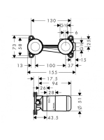 Axor 2-lyukú mosdócsaptelep alaptest falsík alatti 13623180