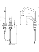 Axor Citterio M 2-lyukú mosogató csaptelep 34820800