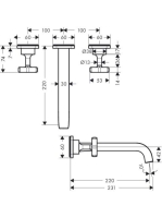 Axor Citterio E 3-lyukú mosdó csaptelep takarórozettával 36107000