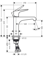 Axor Citterio E mosdó csaptelep 130 króm 36111000