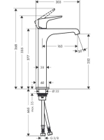 Axor Citterio E magasított mosdó csaptelep 250 króm 36113000