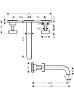 Axor Citterio E 3-lyukú fali mosdócsaptelep 36115000