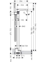 Axor Citterio E szabadonálló kádcsaptelep 36416000