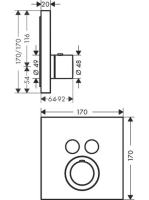 Axor ShowerSelect Square termosztát színkészlet 36715000