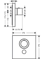 Axor ShowerSelect Square Highflow termosztát színkészlet 36716000