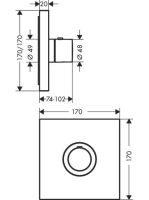 Axor ShowerSelect Square Highflow termosztát színkészlet 36718000