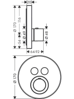 Axor ShowerSelect Round termosztát színkészlet 36723000