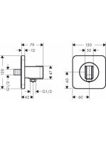 Axor Citterio E Porter zuhanytartó 12x12 36724000