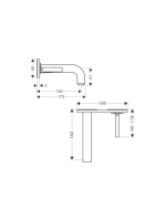 Axor Citterio mosdócsaptelep falsík alatti szereléshez, 165 mm-es kifolyóval 39112000