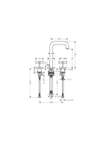 Axor Citterio 3-lyukú mosdócsaptelep automata lefolyó-garnitúrával és 170 mm-es kifolyóval 39133000