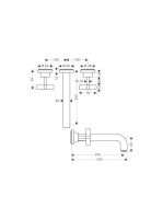 Axor Citterio 3 lyukú mosdócsaptelep falsík alatti szereléshez, 222 mm-es kifolyóval, keresztfogantyúkkal 39143000