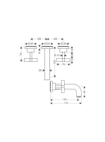 Axor Citterio 3-lyukú mosdócsaptelep falsík alatti szereléshez, 162 mm-es kifolyóval, keresztfogantyúkkal 39313000