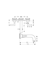 Axor Citterio 3-lyukú mosdócsaptelep falsík alatti szereléshez, 162 mm-es kifolyóval 39315000